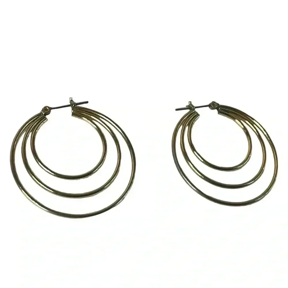 Basic gold hoop earrings multi layer earrings women’s jewelry